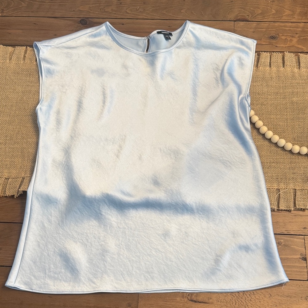 Express Blue Sleeveless Boxy Blouse